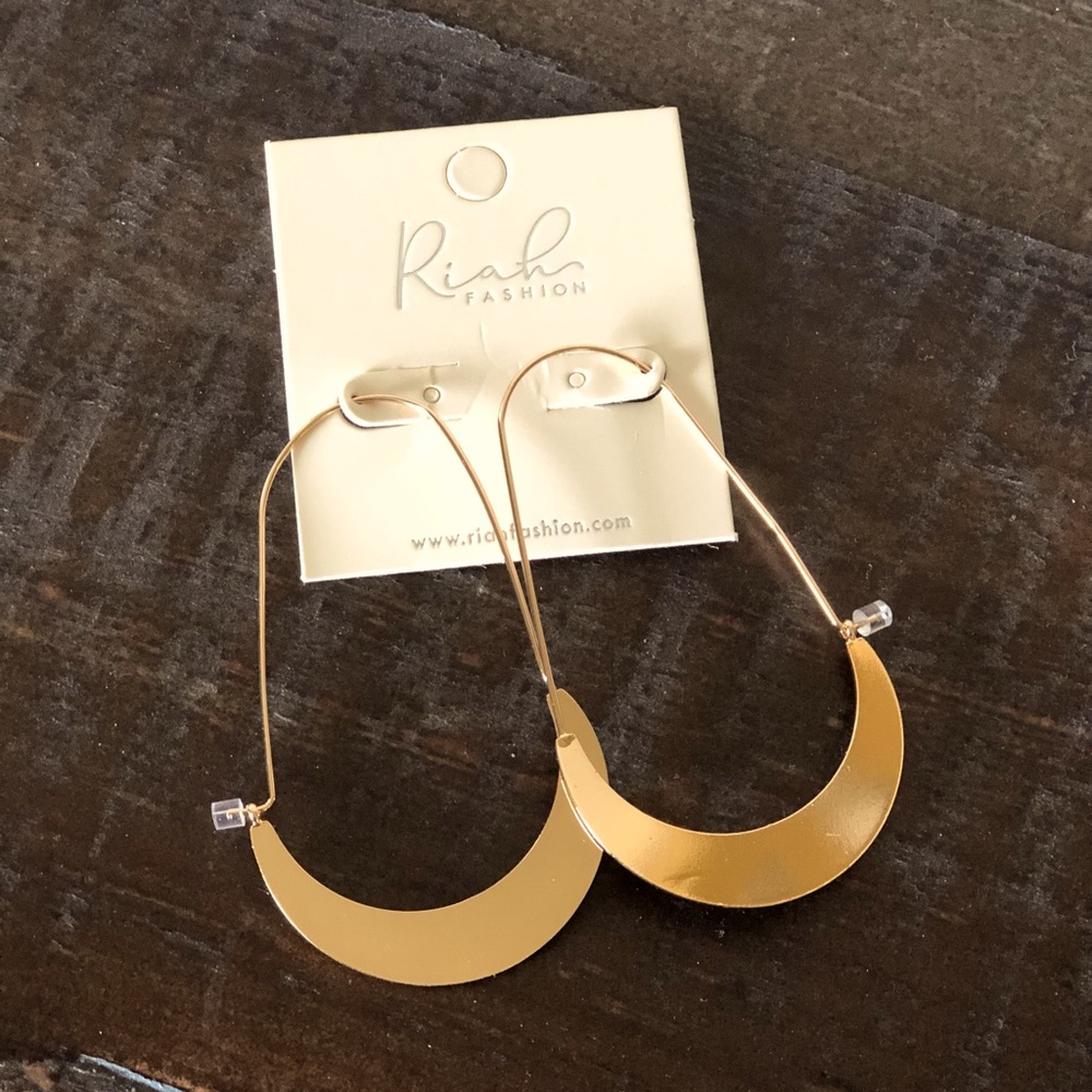 Gold half moon hoops